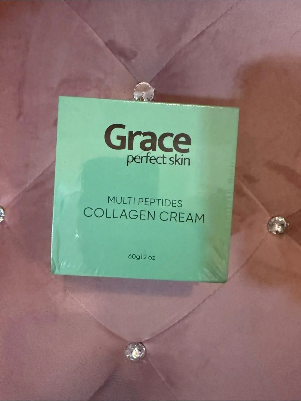 Grace Multi Peptides Collagen Cream - Mint Green with Gold Lid
